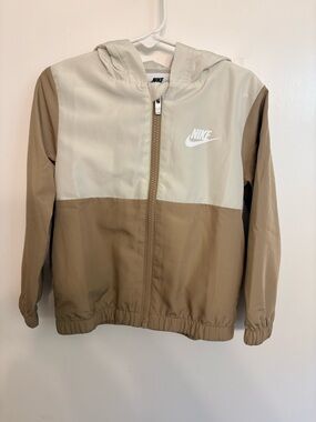 Nike Colorblock Hooded Windbreaker - Beige & Cream